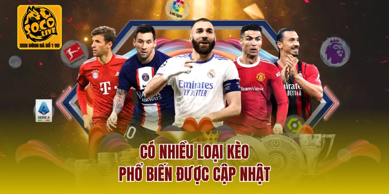 Có nhiều loại kèo phổ biến được cập nhật